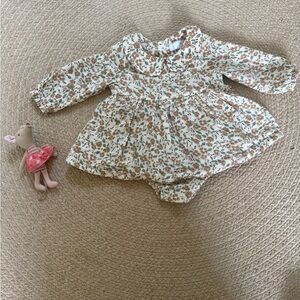 Angel Dear fall Floral Baby dress 3-6 month muslin cotton photo outfit